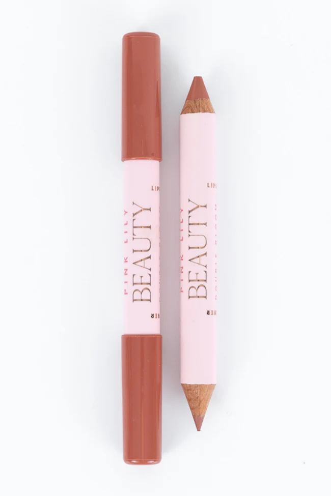 Pink Lily Beauty Double Bloom Dual Lipstick and Lip Liner - Peachy Please FINAL SALE - Terpint