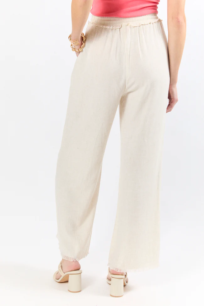 Full Sail Beige Linen Blend Pull On Pants FINAL SALE - Terpint