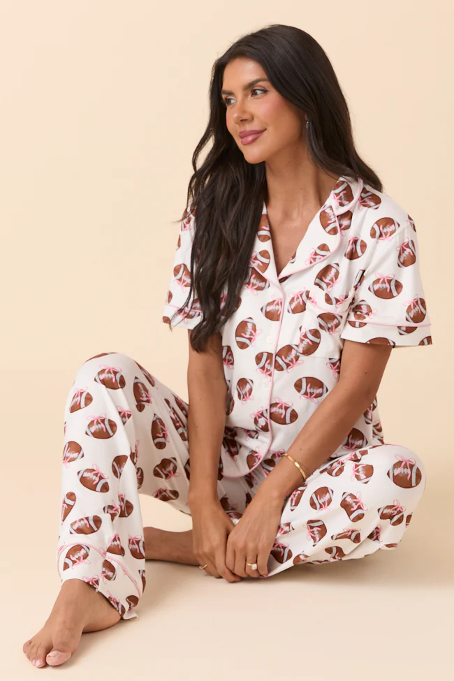 Helena Football 'N Bow Pajama Set DOORBUSTER - Terpint