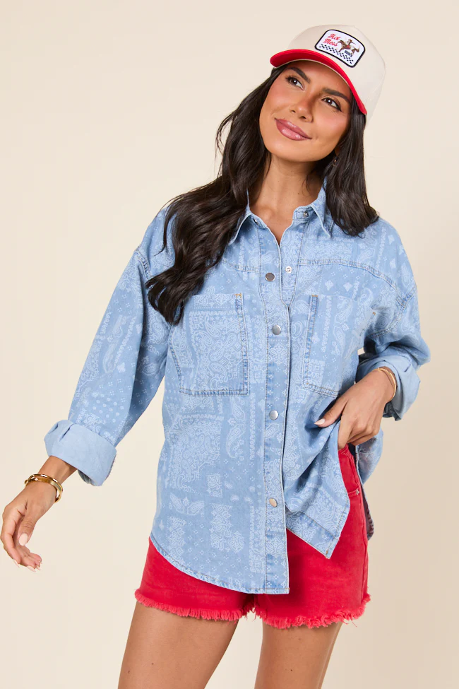 Born To Shine Bandana Chambray Shirt - Terpint