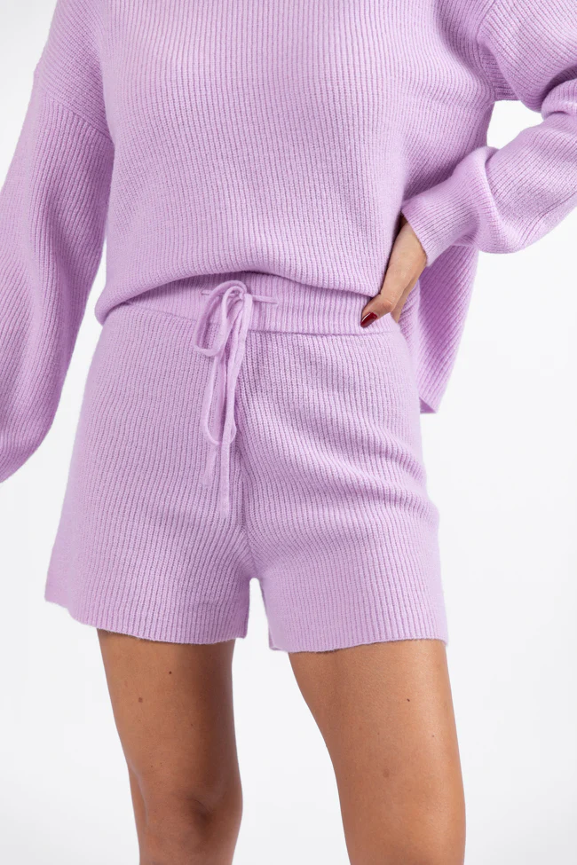 Cloud Chaser Lilac Sweater Knit Shorts FINAL SALE - Terpint
