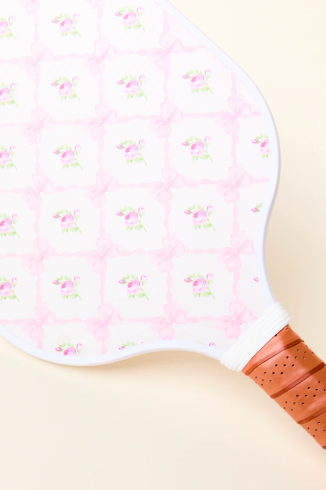 Vivian Floral 'N Stripe Pink Pickleball Paddle - Terpint