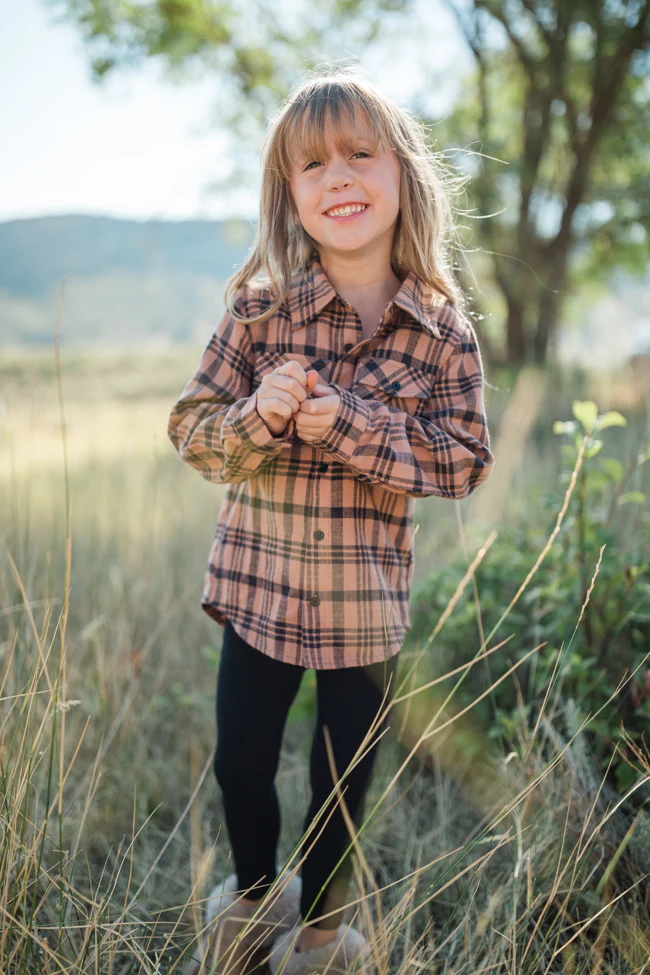 Kid's Nash Brown and Black Plaid Shirt FINAL SALE - Terpint