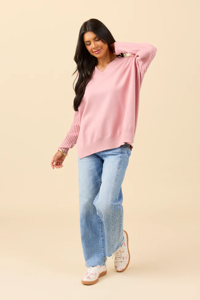 Mariah Mauve Relaxed Long Sleeve Pullover Tunic DOORBUSTER - Terpint