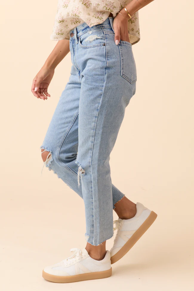 Nadine High Rise Light Denim Straight Leg Jeans - Terpint