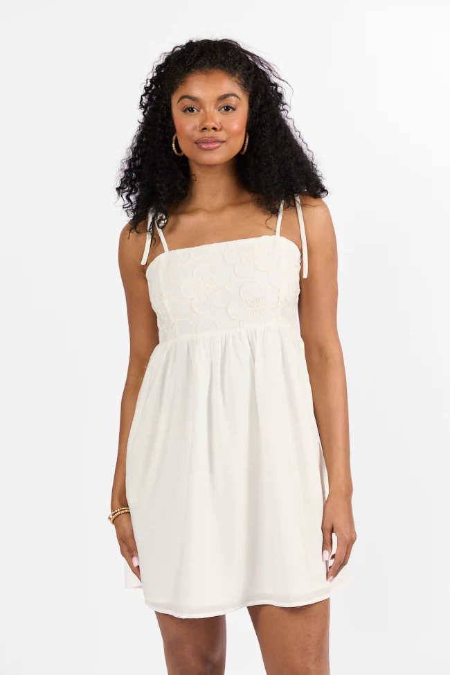 Blooming Confidence Ivory Embroidered Floral Dress FINAL SALE - Terpint