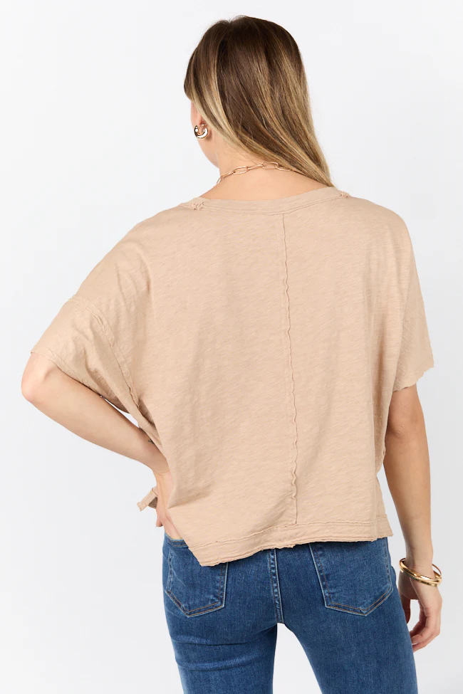 Rooted Essential Taupe V-Neck Tee FINAL SALE - Terpint