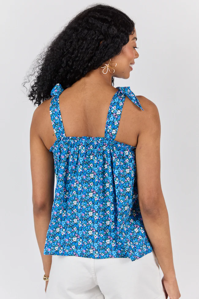 Summer Memories Navy Floral Halter Tank FINAL SALE - Terpint