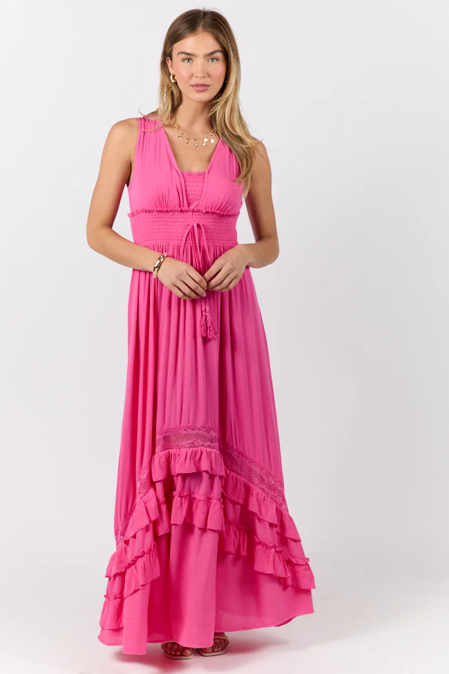 Lucky To Have You Pink Sleeveless Maxi Dress DOORBUSTER - Terpint
