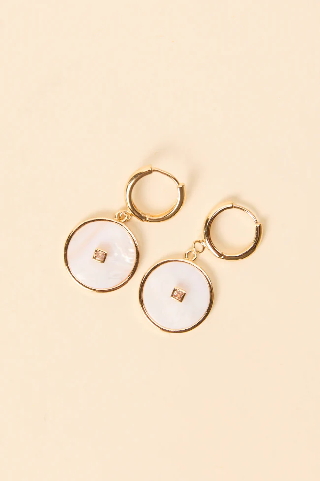 Rosalynn White Disc Earrings - Terpint