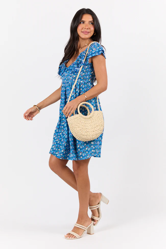 Blooming Blues Floral Mini Dress SALE - Terpint