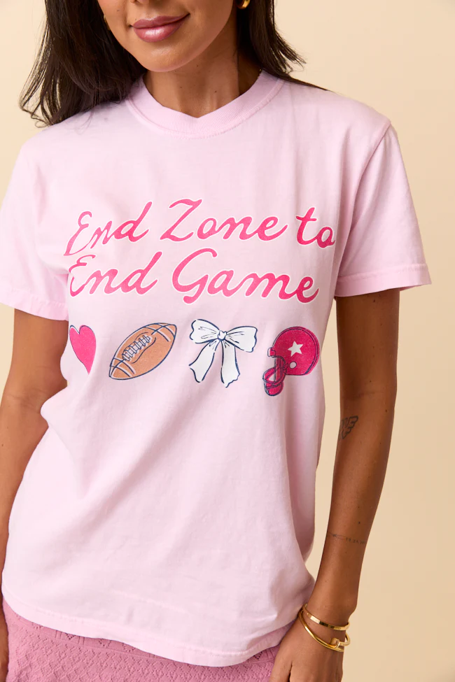 End Zone To End Game Light Pink Graphic Tee - Terpint