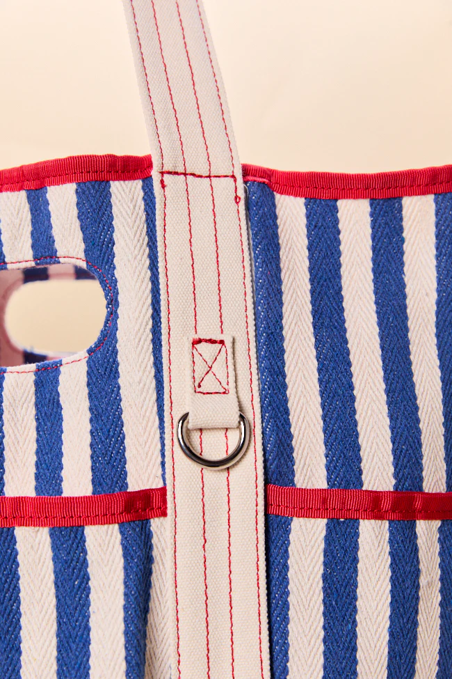 Ty Blue Varsity Stripe Tote - Terpint