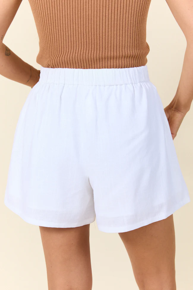 All Along White Pleated Shorts FINAL SALE - Terpint