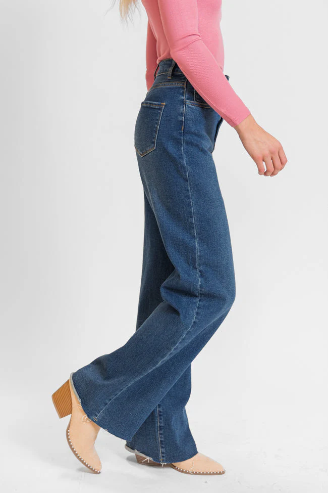 Kelsea Dark Wash Wide Leg Tall Jeans FINAL SALE - Terpint