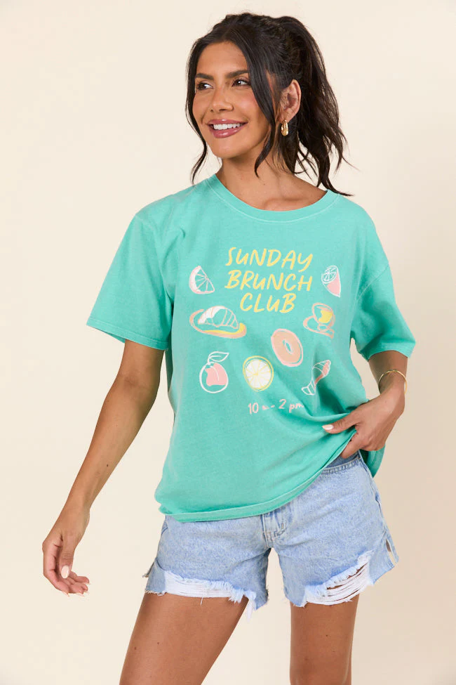 Sunday Brunch Club Mint Graphic Tee DOORBUSTER - Terpint