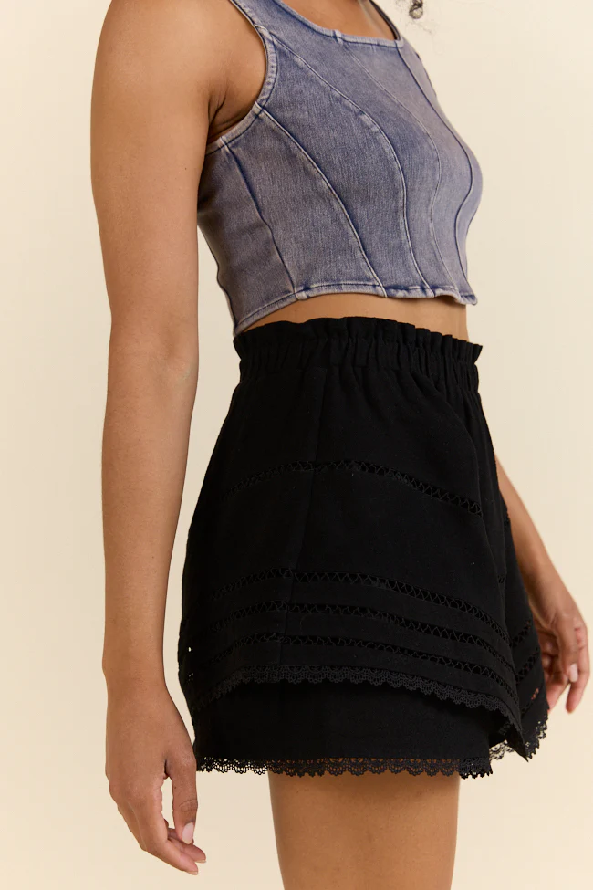 Highway Harmony Woven Black Skort DOORBUSTER - Terpint