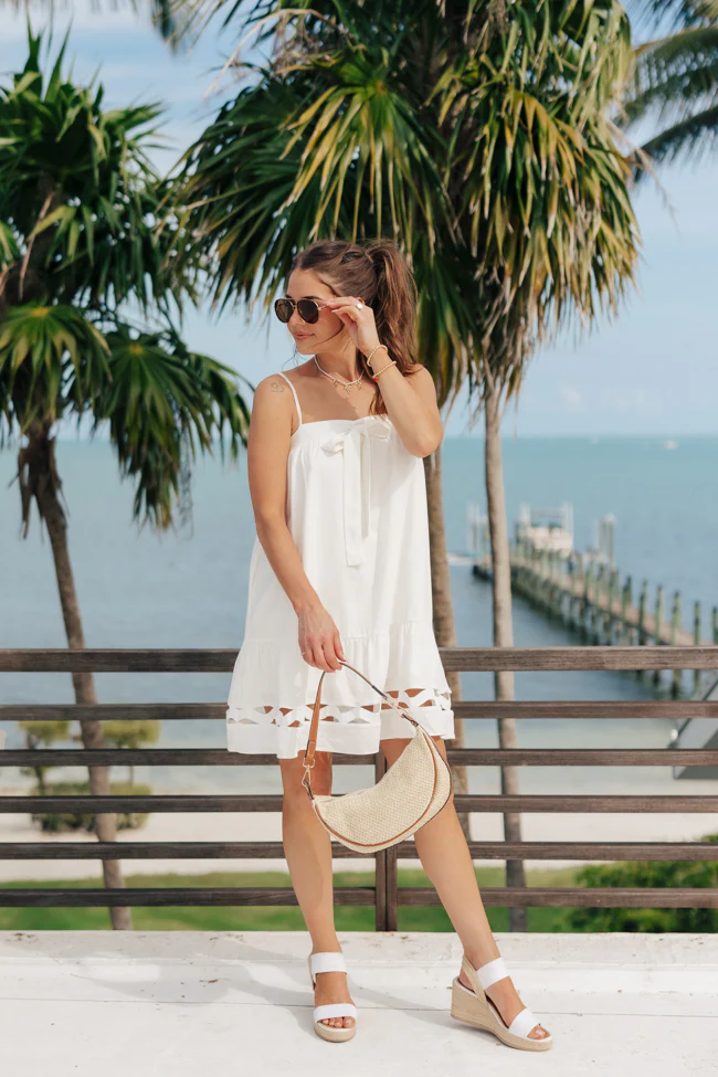 Saltwater Soul Ivory Lattice Mini Dress FINAL SALE - Terpint