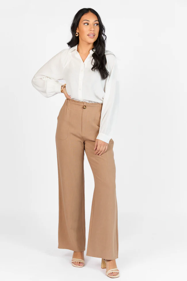 Wish For This Mocha Linen Blend Trousers FINAL SALE - Terpint