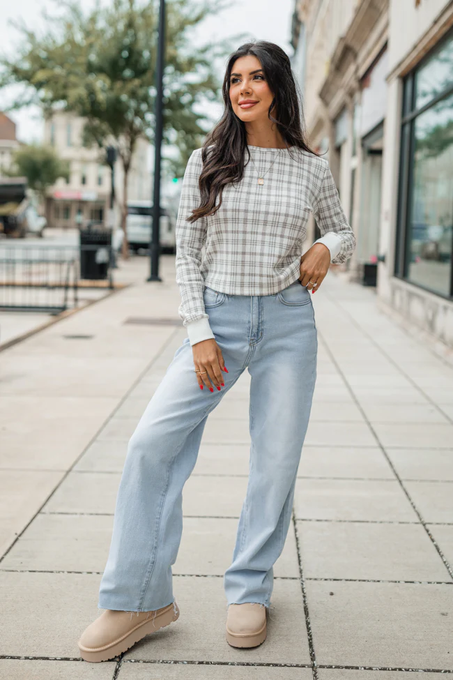 Layers Of Love In Plaid To Be Here Waffle Layering Top FINAL SALE - Terpint