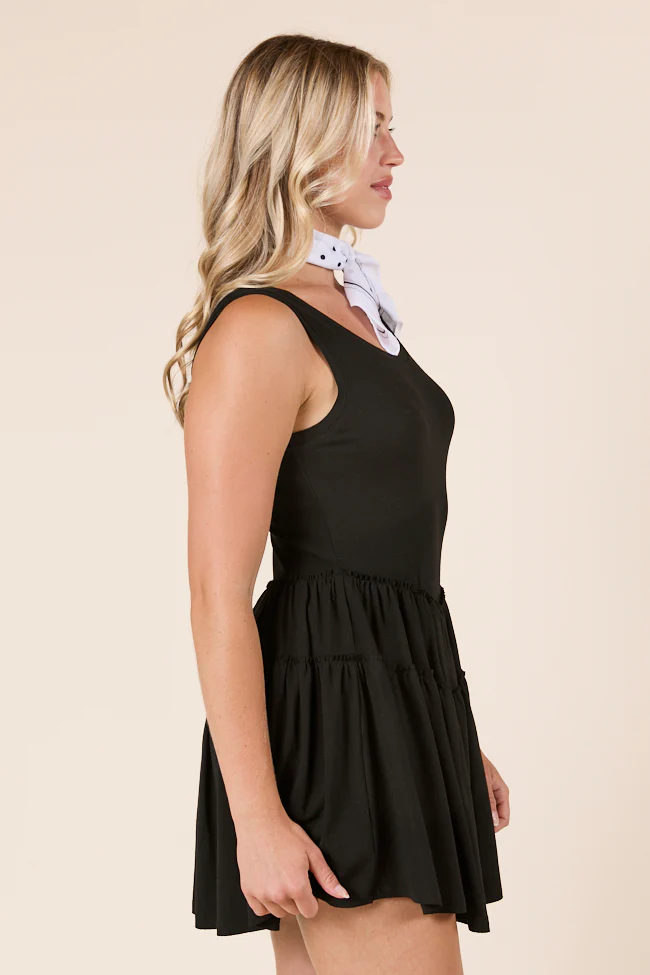 Logan Tiered Black Knit Romper - Terpint