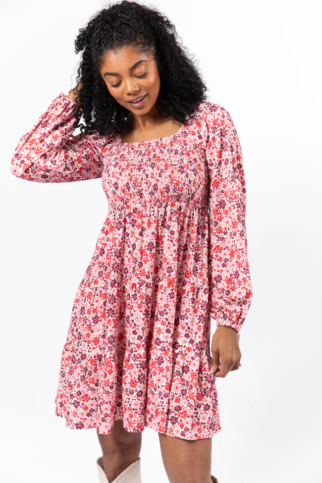 All About You Multi Smocked Knit Floral Dress FINAL SALE - Terpint