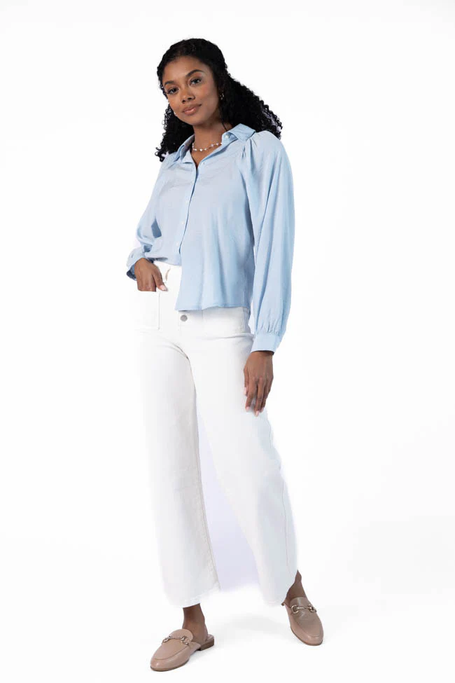 Basic Foundation Blue Button Down Blouse FINAL SALE - Terpint