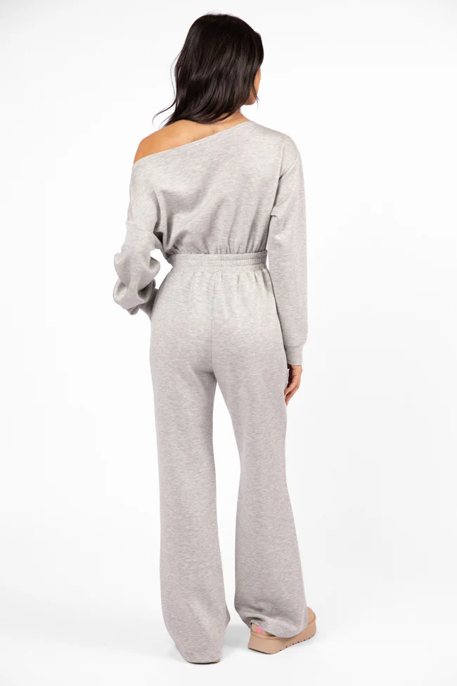 Wear It Out Heather Grey Boat Neck Jumpsuit FINAL SALE - Terpint