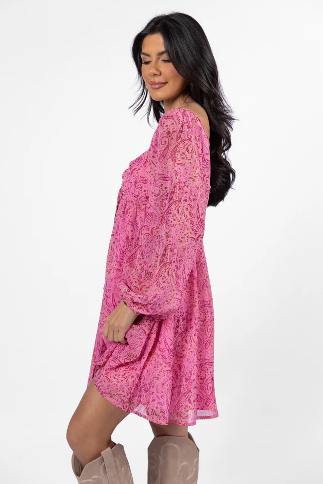 What's Next Pink Sweetheart Neckline Mini Dress FINAL SALE - Terpint
