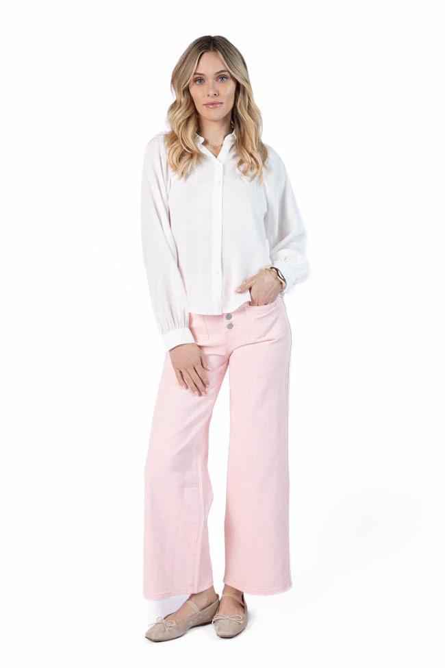 Basic Foundation Ivory Button Down Blouse FINAL SALE - Terpint