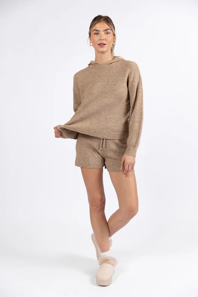 Cloud Chaser Mocha Sweater Knit Hoodie FINAL SALE - Terpint
