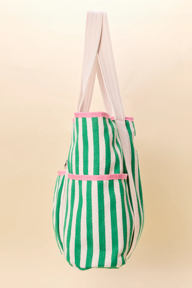 Ty Green Varsity Stripe Tote - Terpint