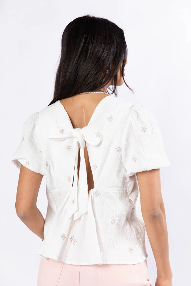 Endless Charm Off White Embroidered Gauze Blouse FINAL SALE - Terpint