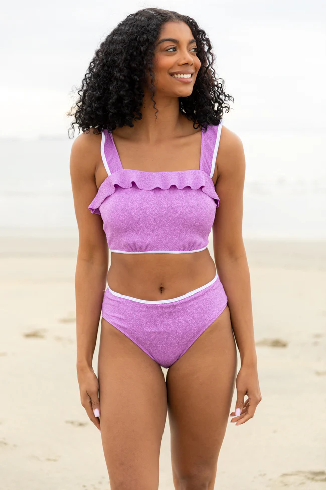Let's Sea What Happens Purple Ruffle Detail Bikini Bottom FINAL SALE - Terpint