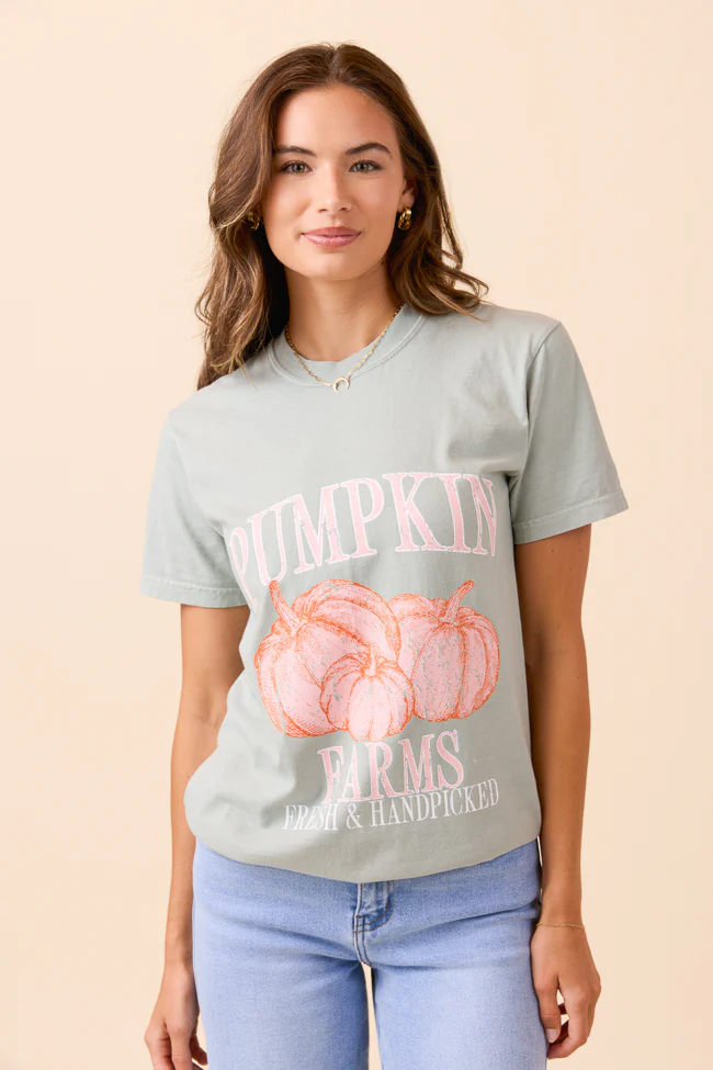 Pumpkin Farms Light Green Graphic Tee - Terpint