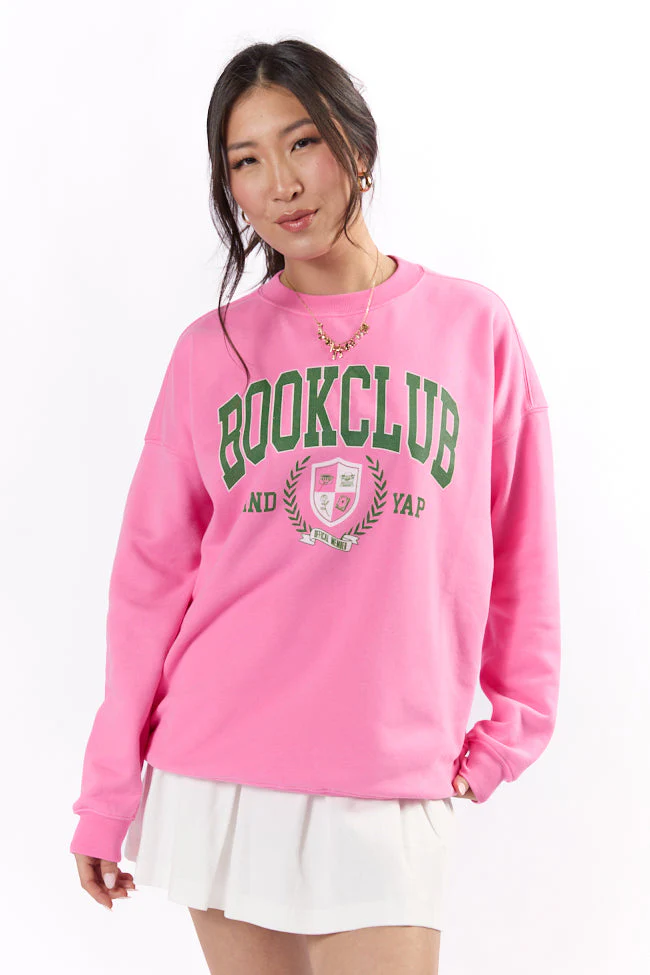 Book Club Pink Graphic Sweatshirt - Terpint