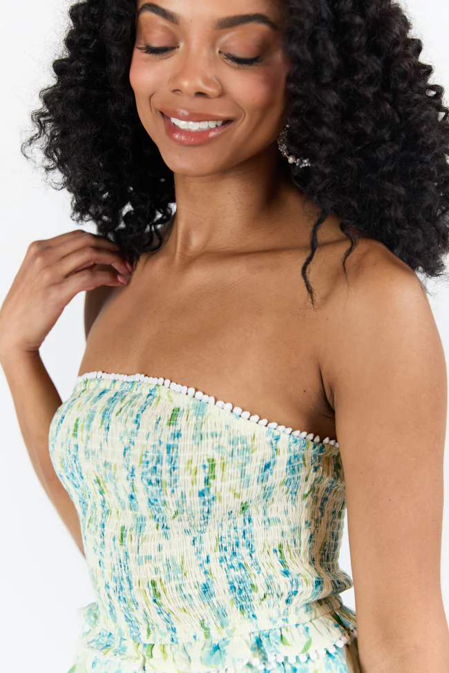 Garden Essence Multi Floral Strapless Mini Dress FINAL SALE - Terpint