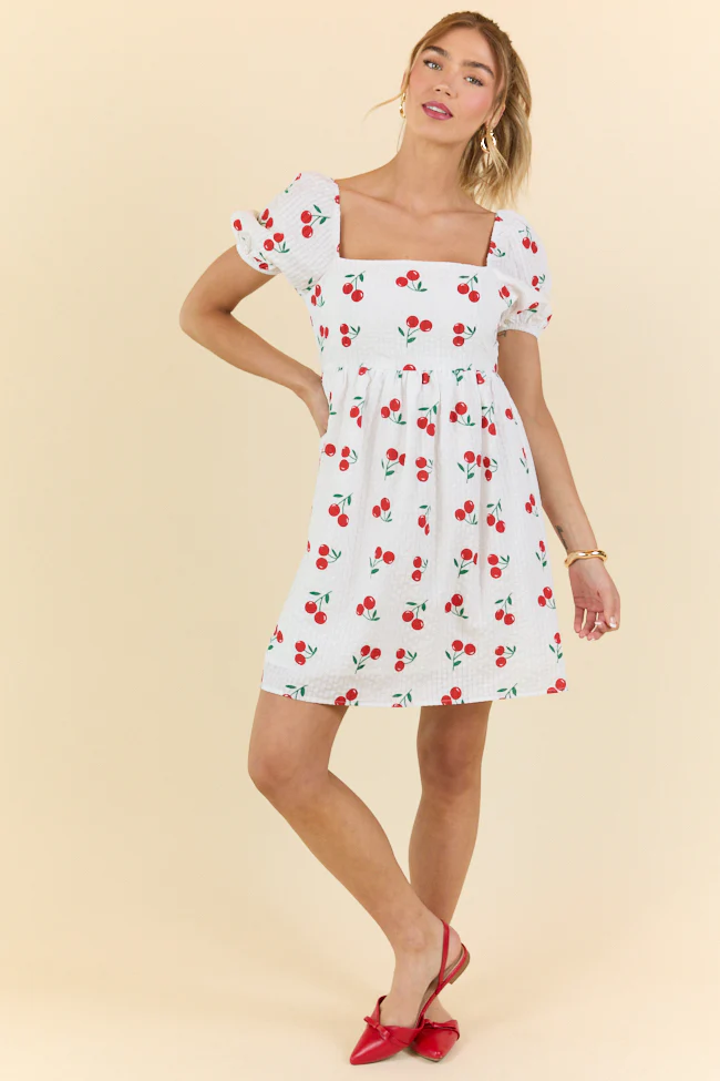One Day At A Time Cherry Print Mini Dress FINAL SALE - Terpint