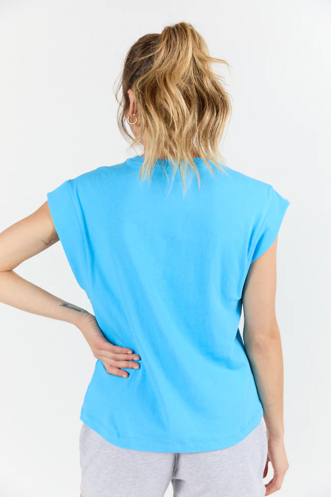 Classic Aqua Cap Sleeve Knit T Shirt - Terpint