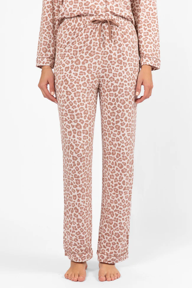 Under The Stars Neutral Leopard Pajama Pants FINAL SALE - Terpint