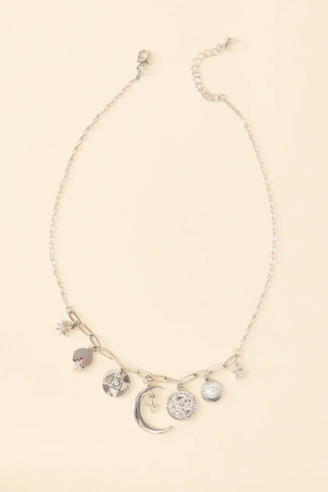 Celestial Charm Silver Necklace DOORBUSTER - Terpint