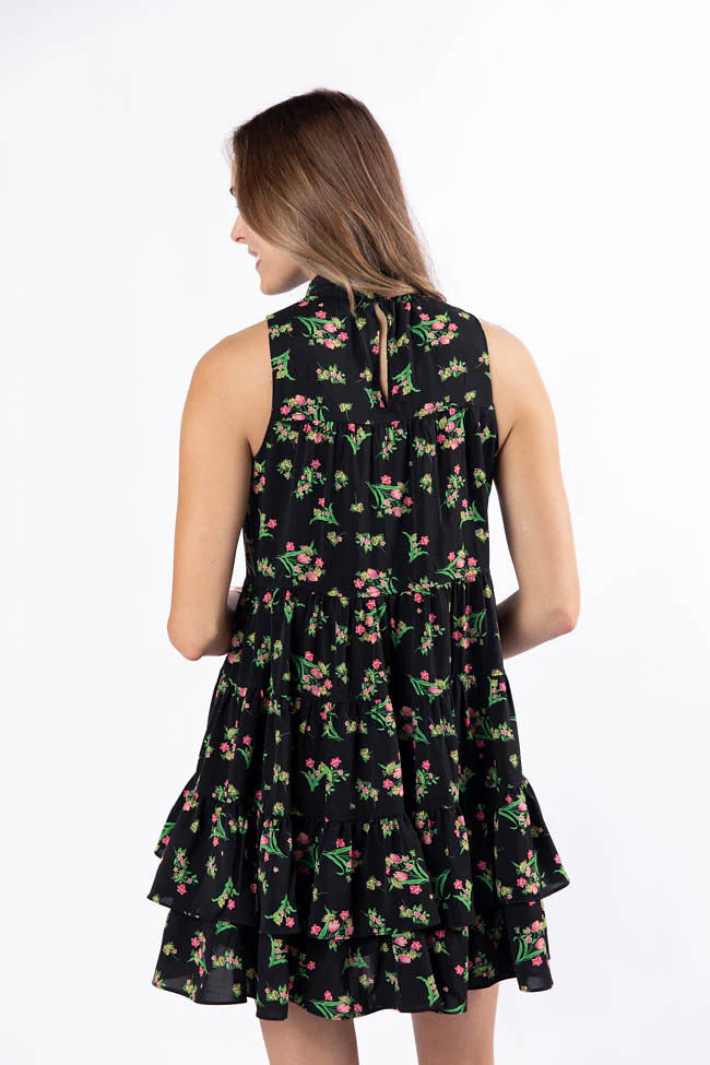 Called It Black Floral Print Mini Dress FINAL SALE - Terpint
