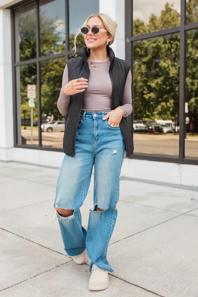 A Lovely Life Taupe Fitted Long Sleeve Layering Tee FINAL SALE - Terpint