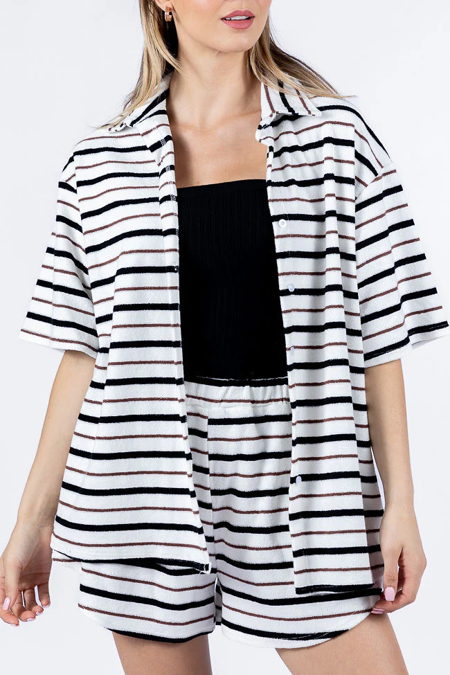 Backyard Hangout Neutral Striped Terrycloth Set FINAL SALE - Terpint
