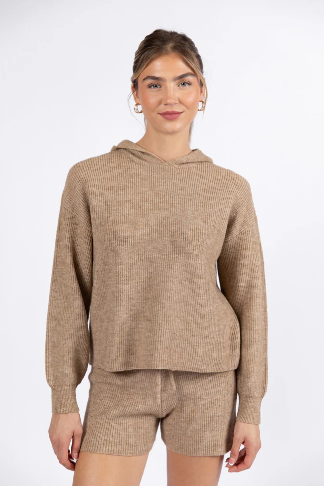 Cloud Chaser Mocha Sweater Knit Hoodie FINAL SALE - Terpint