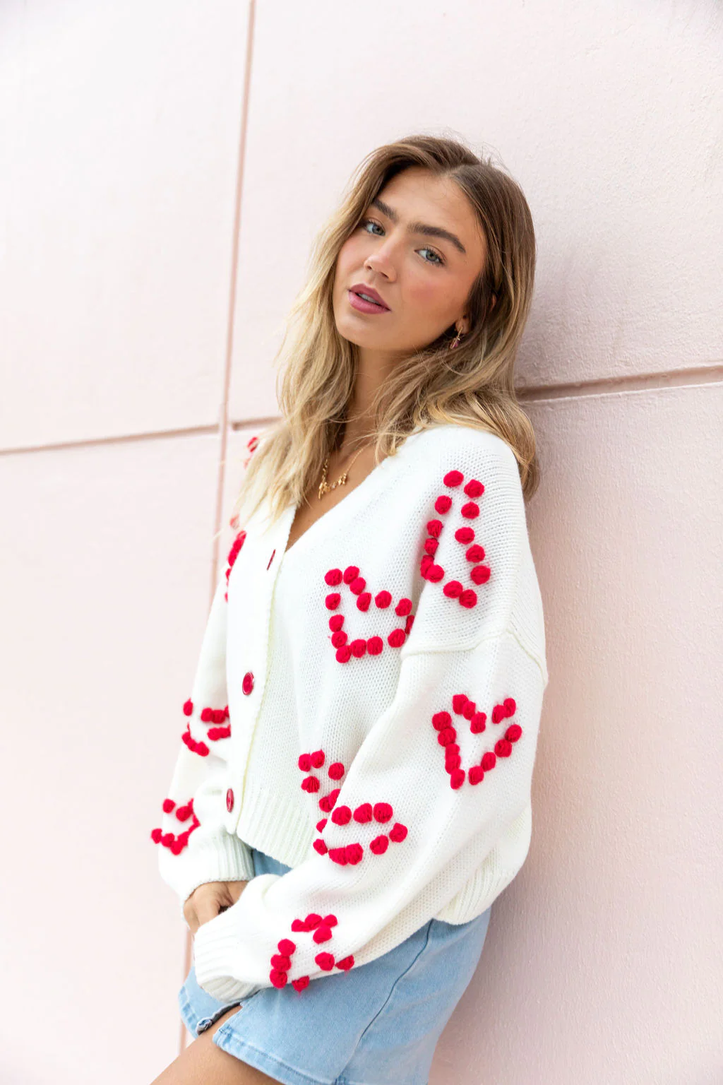 Better Together Ivory Heart Embroidered Cardigan FINAL SALE - Terpint