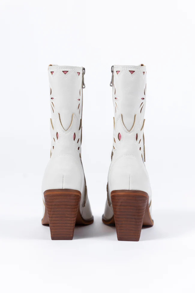 Dallas White Pointed Toe Booties SALE - Terpint