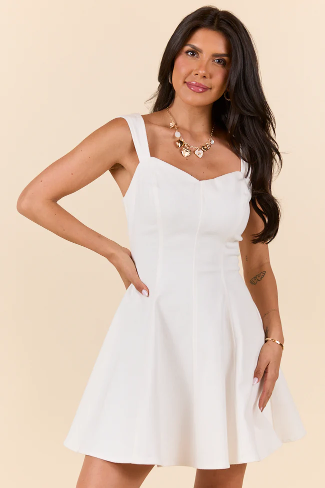The Perfect Moment White Flare Denim Mini Dress FINAL SALE - Terpint