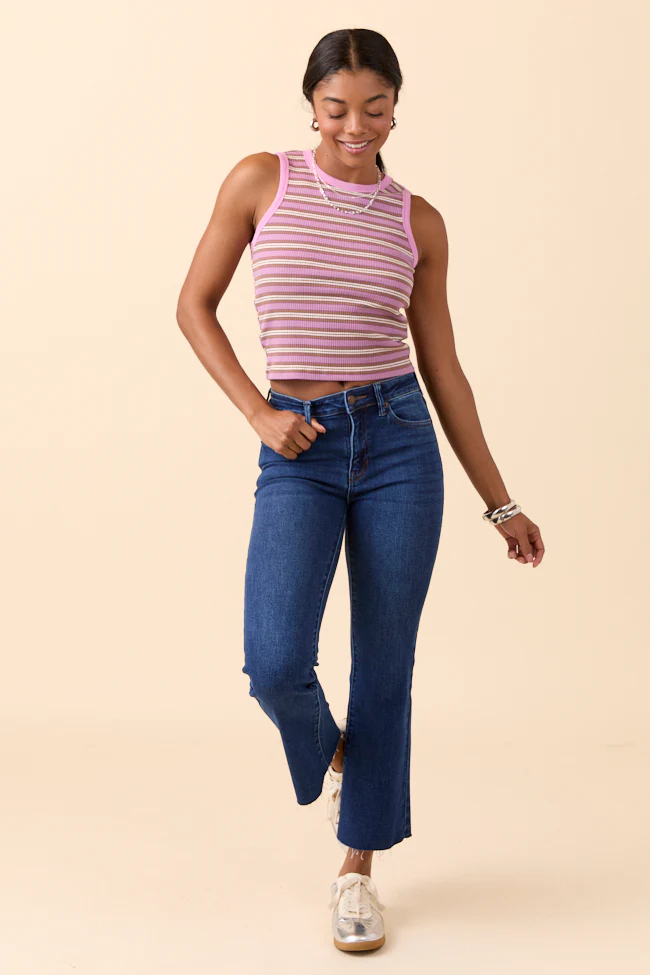 Michaela Dark Wash Crop Flare Jeans - Terpint