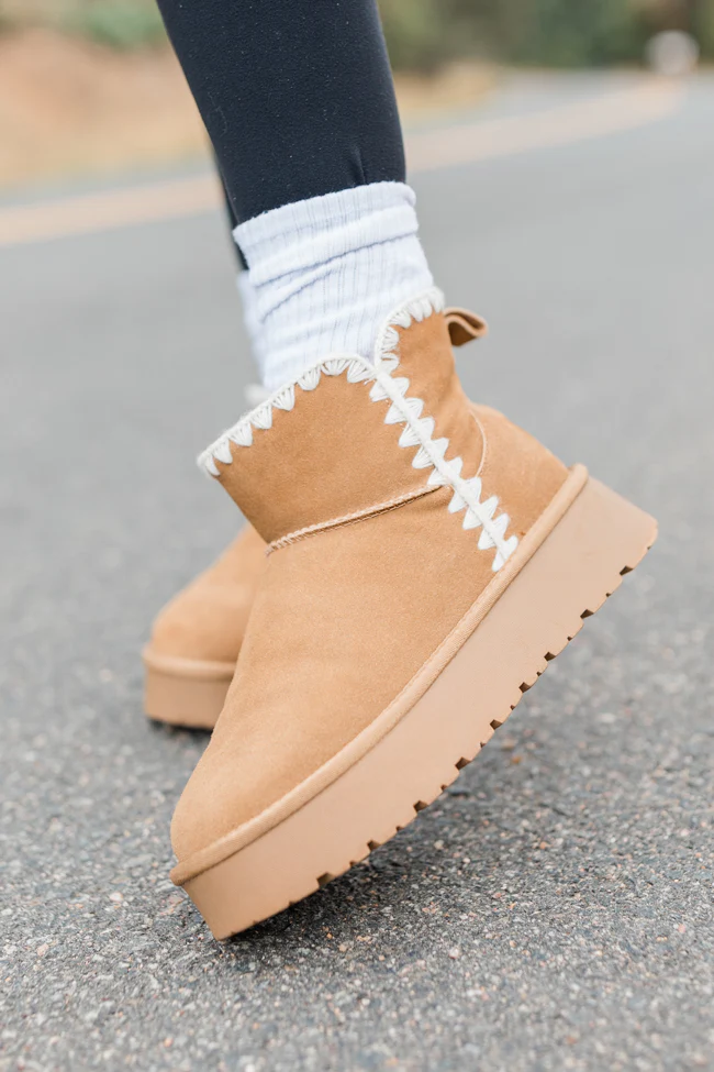 Cassie Chestnut Embroidered Mini Boots FINAL SALE - Terpint
